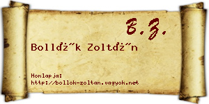 Bollók Zoltán névjegykártya